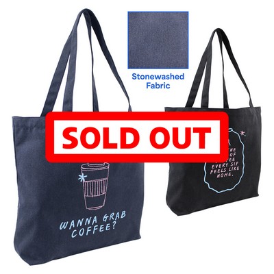 New! Stonewashed Open Tote