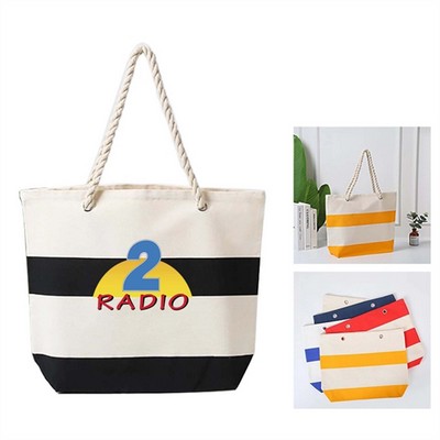Canvas Stripe Tote Bag