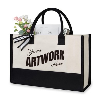 Classic Canvas Tote Bag Bridal Shower Gifts for Bride Wedding Shoulder Bag