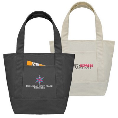 Mini Solid Color Poly-Cotton Canvas Boat Tote